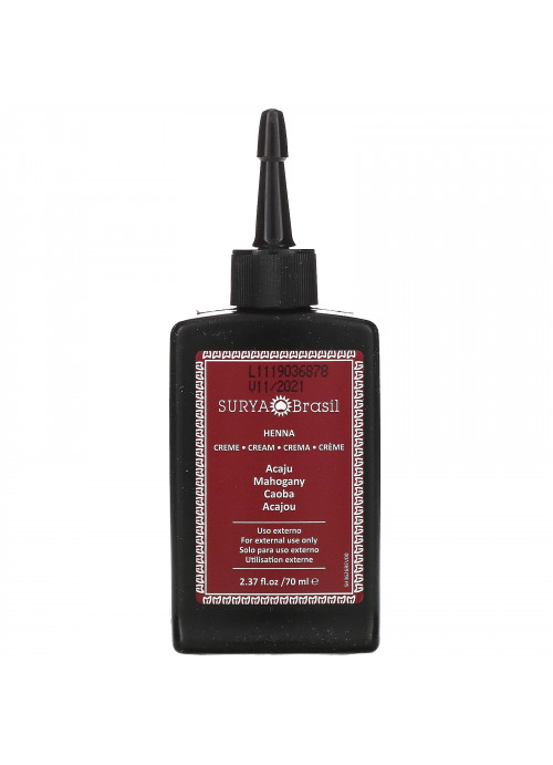 Surya Brasil, Henna Cream, Hair Color and Condition Treatment, Mahogany, 2.37 fl oz (70 ml)