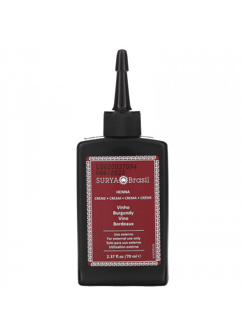 Surya Brasil, Henna Cream, Hair Coloring & Conditioning Treatment, Burgundy, 2.37 fl oz (70 ml)