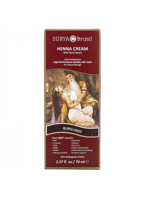Surya Brasil, Henna Cream, Hair Coloring & Conditioning Treatment, Burgundy, 2.37 fl oz (70 ml)