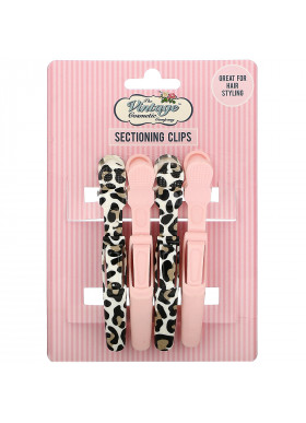 The Vintage Cosmetic Co., Sectioning Clips, Pink, 4 Clips