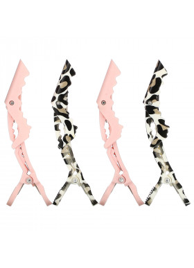 The Vintage Cosmetic Co., Sectioning Clips, Pink, 4 Clips