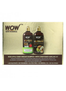 Wow Skin Science, Apple Cider Vinegar Shampoo + Conditioner Haircare, 2 Piece Kit