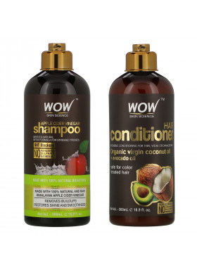 Wow Skin Science, Apple Cider Vinegar Shampoo + Conditioner Haircare, 2 Piece Kit