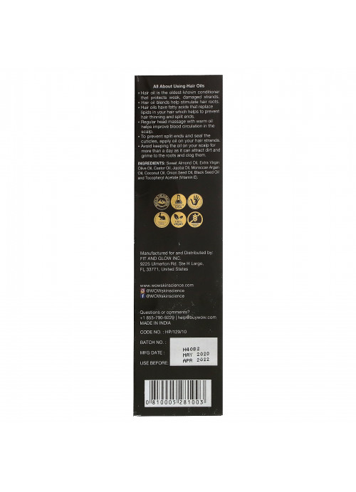 Wow Skin Science, Onion Black Seed Hair Oil, 6.8 fl oz (200 ml)