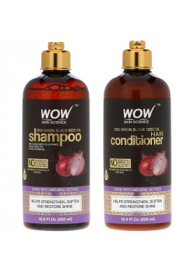 Wow Skin Science, Red Onion Black Seed Oil Shampoo +  Hair Conditioner, 2 Piece Kit