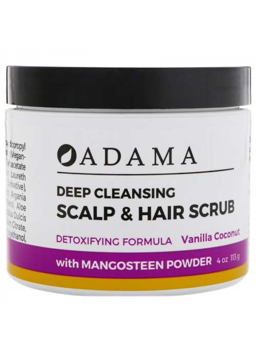 Zion Health, Adama, Deep Cleansing Scalp & Hair Scrub, Vanilla Coconut, 4 oz (113 g)
