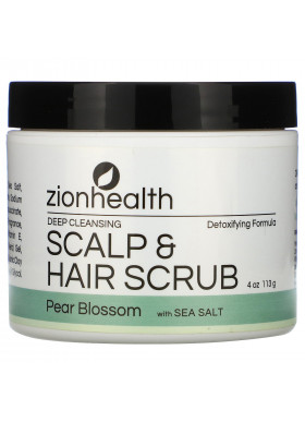 Zion Health, Deep Cleansing Scalp & Hair Scrub, Pear Blossom with Sea Salt, 4 oz (113 g)