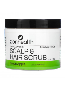 Zion Health, Deep Cleansing Scalp & Hair Scrub with Argan Oil, Green Apple, 4 oz (113 g)