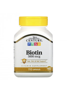 21st Century, Biotin, 5,000 mcg, 110 Capsules
