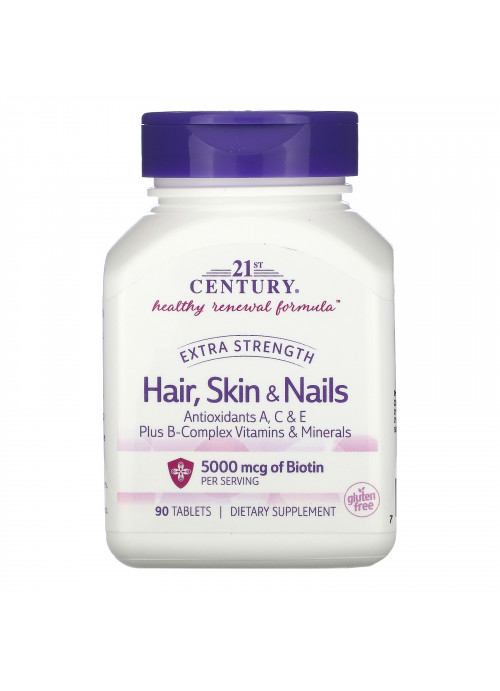 21st Century, Hair, Skin & Nails, Extra Strength, 90 Tablets