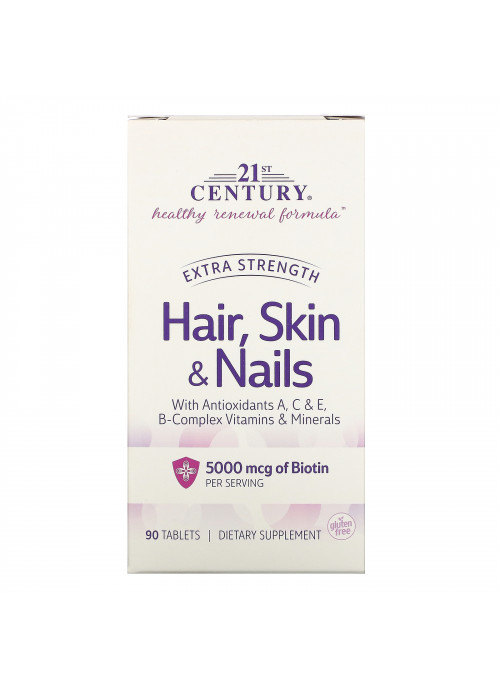 21st Century, Hair, Skin & Nails, Extra Strength, 90 Tablets
