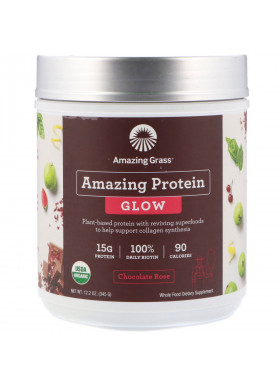 Amazing Grass, Organic Amazing Protein, Glow, Chocolate Rose, 12.2 oz (345 g)