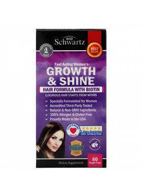 BioSchwartz, Fast Acting Women's Growth & Shine, Hair Formula with Biotin, 60 Veggie Caps