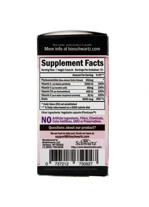 BioSchwartz, Phytoceramides, Skin Rejuvenation, 350 mg, 30 Veggie Caps