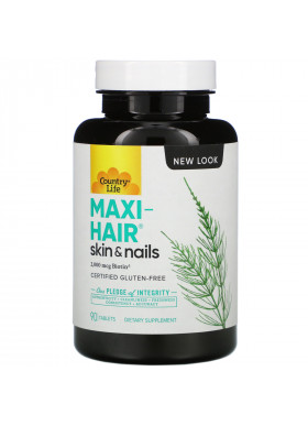 Country Life, Maxi-Hair, Skin & Nails, 90 Tablets