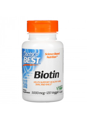 Doctor's Best, Biotin, 5,000 mcg,  120 Veggie Caps