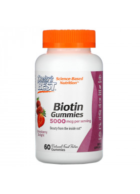 Doctor's Best, Biotin Gummies, Strawberry Delight, 5,000 mcg, 60 Gummies