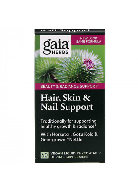 Gaia Herbs, Hair, Skin & Nail Support, 60 Vegan Liquid Phyto-Caps