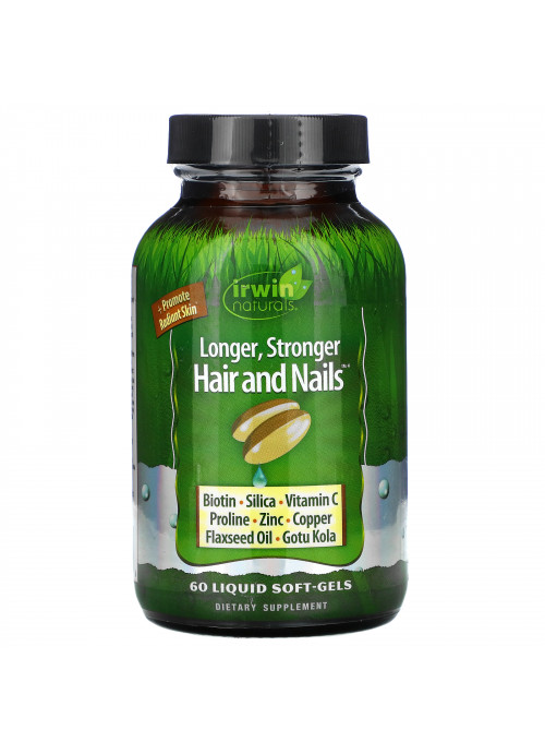 Irwin Naturals, Longer, Stronger Hair and Nails, 60 Liquid Soft-Gels