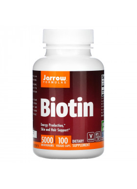 Jarrow Formulas, Biotin, 5,000 mcg, 100 Veggie Caps