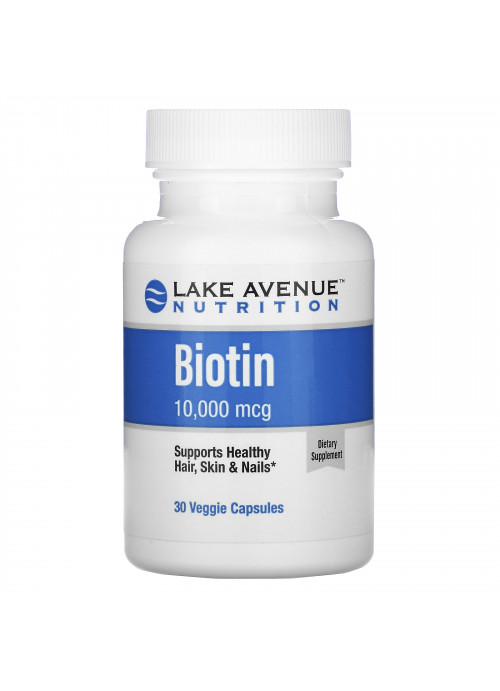Lake Avenue Nutrition, Biotin, 10,000 mcg, 30 Veggie Capsules