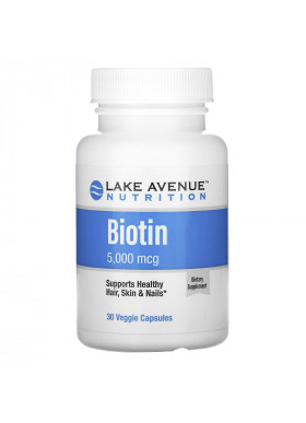 Lake Avenue Nutrition, Biotin, 5,000 mcg, 30 Veggie Capsules