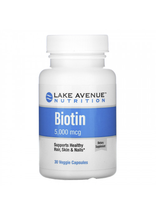 Lake Avenue Nutrition, Biotin, 5,000 mcg, 30 Veggie Capsules