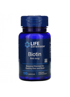 Life Extension, Biotin, 600 mcg, 100 Capsules