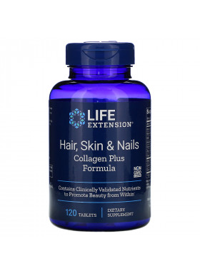 Life Extension, Hair, Skin & Nails, Collagen Plus Formula, 120 Tablets