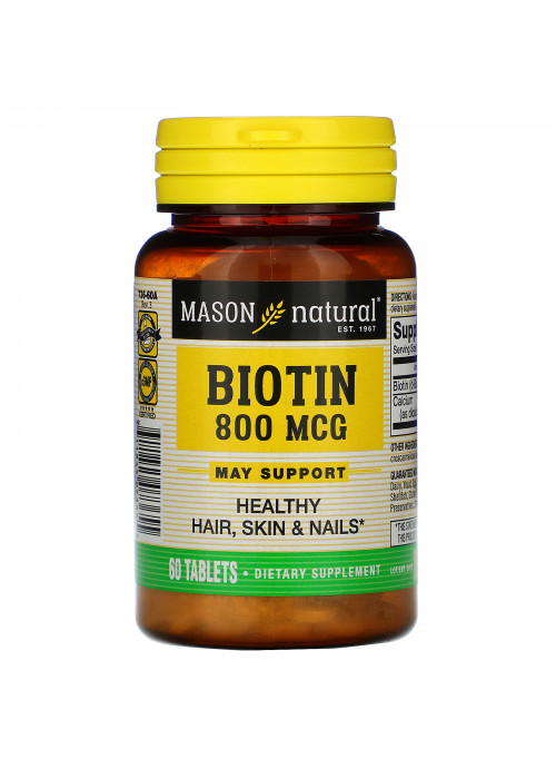 Mason Natural, Biotin, 800 mcg, 60 Tablets