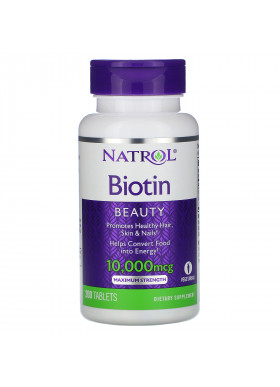 Natrol, Biotin, Maximum Strength, 10,000 mcg, 200 Tablets