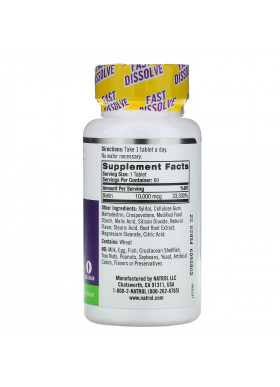 Natrol, Biotin, Maximum Strength, Strawberry, 10,000 mcg, 60 Tablets