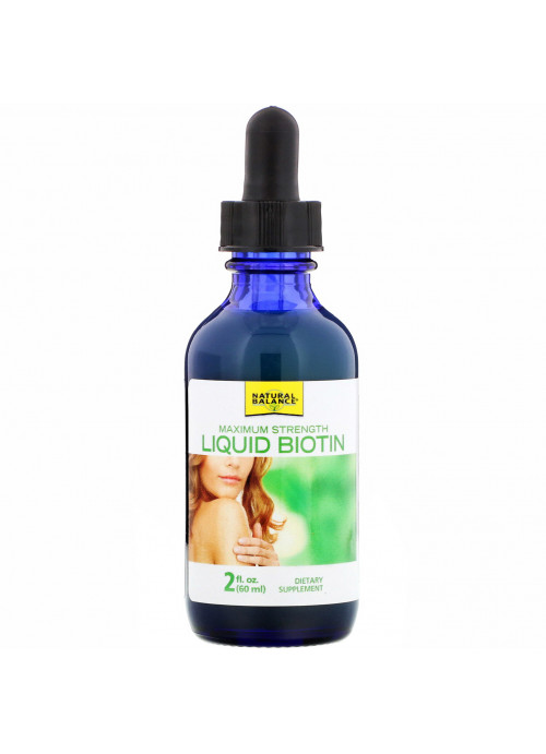 Natural Balance, Maximum Strength Liquid Biotin, Citrus Flavored , 5,000 mcg, 2 fl oz (60 ml)