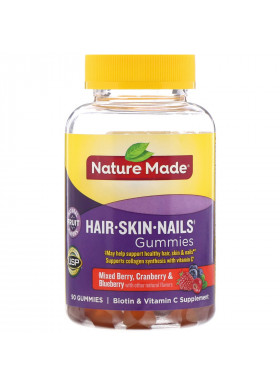 Nature Made, Hair, Skin, and Nails Gummies, Mixed Berry, Cranberry & Blueberry, 90 Gummies