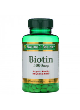 Nature's Bounty, Biotin, 5,000 mcg, 150 Rapid Release Softgels