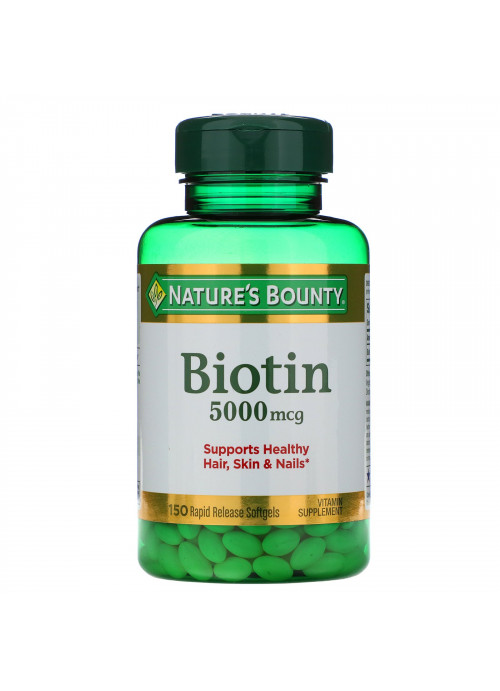 Nature's Bounty, Biotin, 5,000 mcg, 150 Rapid Release Softgels