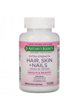 Nature's Bounty, Optimal Solutions, Extra Strength Hair, Skin & Nails, 150 Rapid Release Liquid Softgels