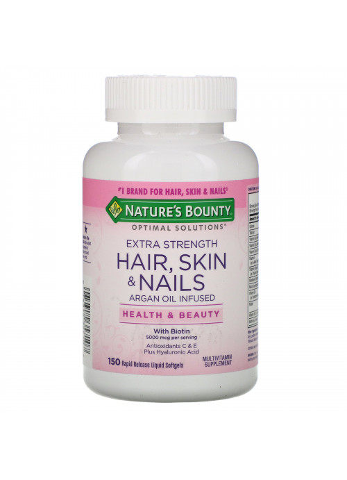Nature's Bounty, Optimal Solutions, Extra Strength Hair, Skin & Nails, 150 Rapid Release Liquid Softgels