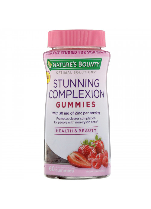 Nature's Bounty, Optimal Solutions, Stunning Complexion, Mixed Berry Flavored, 60 Gummies