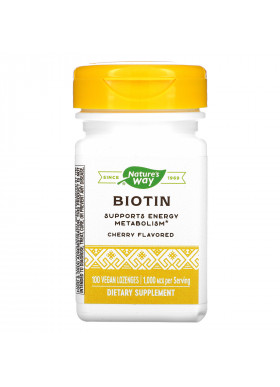 Nature's Way, Biotin, Cherry, 1,000 mcg, 100 Vegan Lozenges