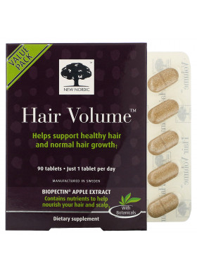 New Nordic, Hair Volume with  Biopectin Apple Extract, 90 Tablets