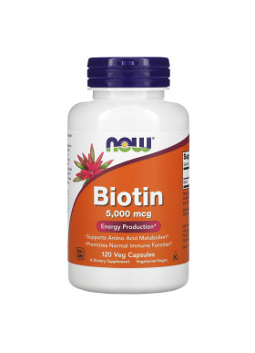 Now Foods, Biotin, 5,000 mcg, 120 Veg Capsules