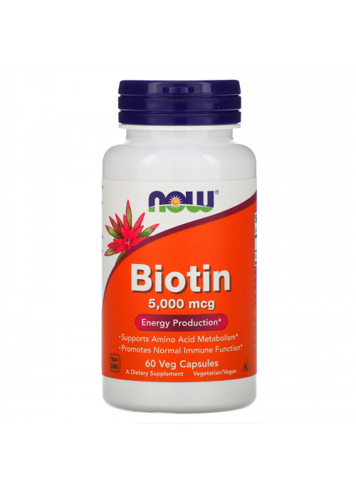 Now Foods, Biotin, 5,000 mcg, 60 Veg Capsules