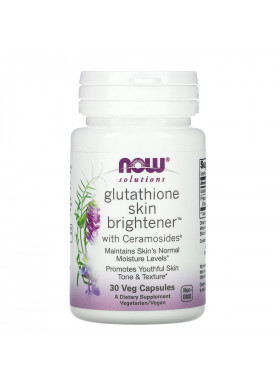 Now Foods, Solutions, Glutathione Skin Brightener, 30 Veg Capsules