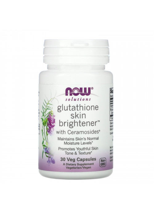 Now Foods, Solutions, Glutathione Skin Brightener, 30 Veg Capsules