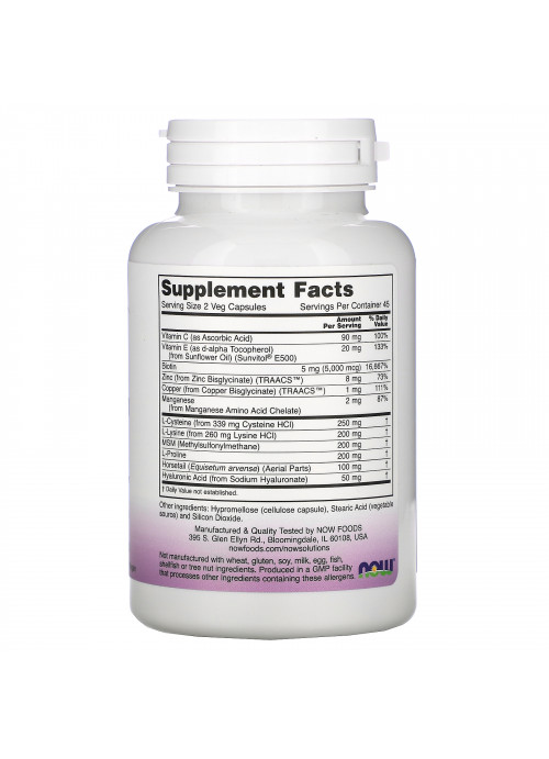 Now Foods, Solutions, Vegan Hair, Skin & Nails, 90 Veg Capsules
