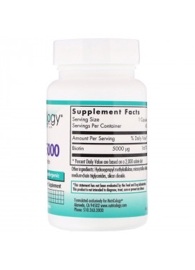 Nutricology, Biotin 5000, 60 Vegetarian Capsules