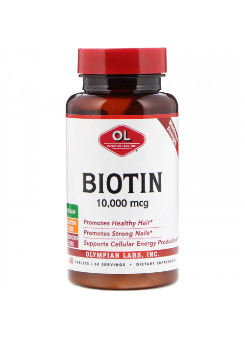 Olympian Labs, Biotin, 10,000 mcg, 60 Tablets