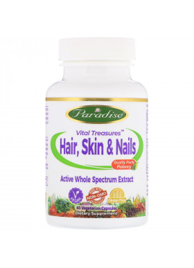 Paradise Herbs, Vital Treasures, Hair, Skin & Nails, 60 Vegetarian Capsules