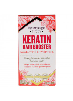 ReserveAge Nutrition, Keratin Hair Booster with Biotin & Resveratrol, 60 Capsules